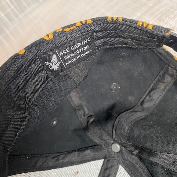 Mexico Ace Snapback Adjust Flat Bill Hecho Adult Baseball Hat Cap Black Yellow - Picture 5 of 7